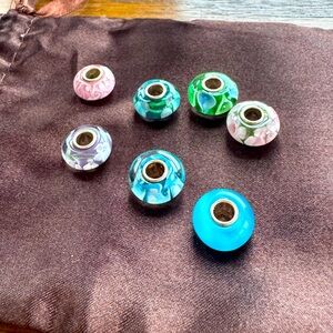 Lot of Glass Charm Bracelet Style Beads